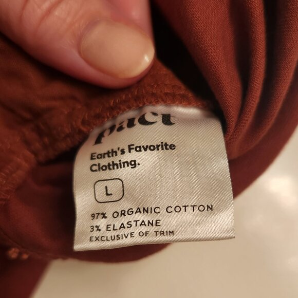 Pact Brick Red Organic Cotton Drawstring pants - Size Large - Picture 4 of 5